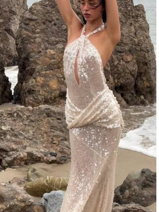 For Love And Lemons Dresses & Skirts - NEW $349 FOR LOVE AND LEMONS SYDNEY SEQUIN HALTER MAXI DRESS SIZE  M
